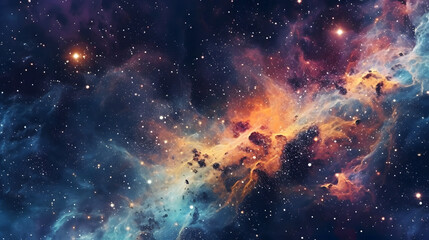 Cosmic space nebula starry sky abstract poster web page PPT background with generative