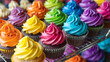 © Justlight - A variety of cupcakes neatly arranged on a rack, showcasing different flavors and decorations.
