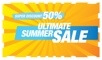 Wall Mural - summer sale template banner, vector illustration
