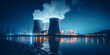 The nuclear power plant a pinnacle of technical prowess generates electricity through nuclear reactions utilizing steam driven turbines for efficient energy production 
