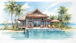 Maison tropical avec piscine
