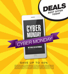 Wall Mural - cyber Monday sale banner layout design