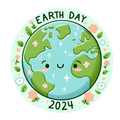 Poster - cute minimalist illustration Earth Day