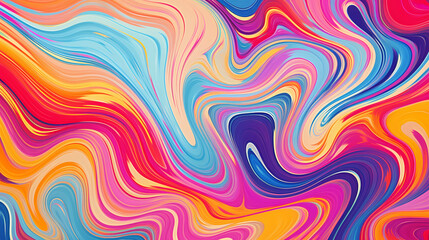 Sticker - Psychedelic multicolored abstract background with swirls