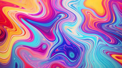 Sticker - Psychedelic multicolored abstract background with swirls