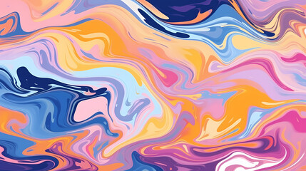 Sticker - Psychedelic multicolored abstract background with swirls