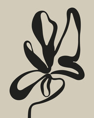 Wall Mural - vector illustration of lines forming a flower silhouette