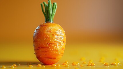 Wall Mural - The carrot is a crunchy root vegetable known for its vibrant orange color and sweet flavor. Rich in beta-carotene and vitamins, it's commonly used in salads, soups, and as a healthy snack.
