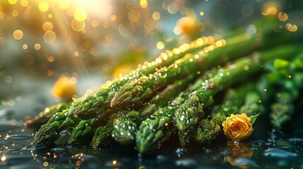 Wall Mural - Asparagus is a versatile vegetable known for its tender spears and unique flavor. It's rich in nutrients like vitamins A, C, and K, and is commonly enjoyed steamed, roasted, or grilled.
