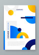 Colorful colourful geometric shapes cover design template