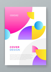 Wall Mural - Colorful colourful vector abstract shapes minimalist cover design