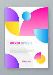 Wall Mural - Colorful colourful vector simple geometric abstract shapes covers
