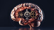 Illustration of Brain with Gears Symbolizing Learning and Cognition