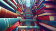 Illustration of a ladder made of books, symbolizing progress through education