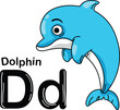 Illustration Isolated Animal Alphabet Letter D-dolphin