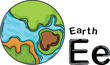 Illustration Isolated Alphabet Letter E-Earth