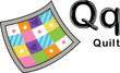 Illustration Isolated Alphabet Letter Q-Quilt