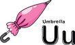 Illustration Isolated Alphabet Letter U-Umbrella