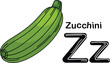 Illustration Isolated Alphabet Letter Z-Zucchini