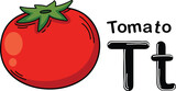 Fototapeta Dinusie - Illustration Isolated Alphabet Letter T-Tomato