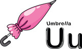 Fototapeta Dinusie - Illustration Isolated Alphabet Letter U-Umbrella