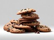 Delicious Chocolate Chip Cookies on Rich White Background