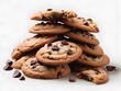 Delicious Chocolate Chip Cookies on Rich White Background