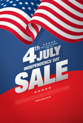 Wall Mural - fourth of july. independence day sale banner template design