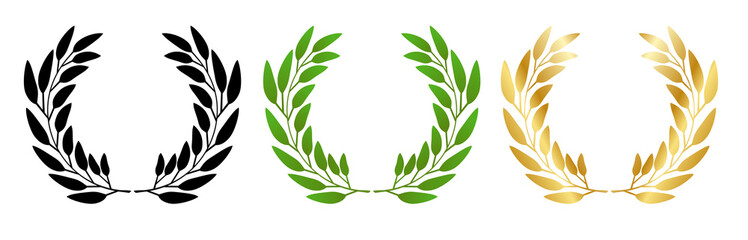 Wall Mural - laurel wreath made of plant or branch leaves