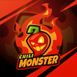 Chili monster esport mascot logo design
