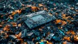 Garbage full of electronic waste, electronics recycling