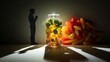 Experiment with light and shadow to highlight the importance of probiotics in overall health