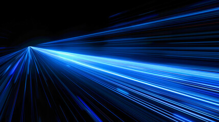 Wall Mural - abstract blue speed lines agains a black background