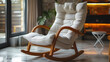 Designer rocking chair for relaxing in the home interior
