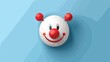 Clown nose icon white isolated on blue background vector