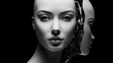 Digital technology artificial intelligence computer abstract graphic poster web page PPT background with generative
