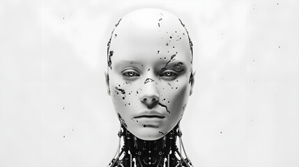 Digital technology artificial intelligence computer abstract graphic poster web page PPT background with generative