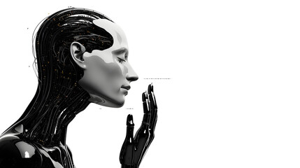 Digital technology artificial intelligence computer abstract graphic poster web page PPT background with generative