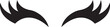 Closed eye with eyelashes cute icon for cartoon character illustration. Sleep girl or unicorn long eyelash line flat simple face part graphic makeup mascara symbol isolated on transparent background.