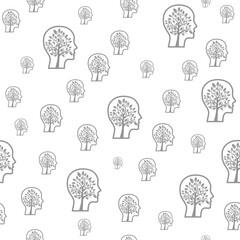 Sticker - Natural therapy mind for health seamless pattern