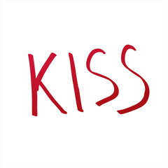 Kiss. Vector lettering
