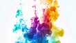 Colored Ink Dancing on White Background. Colorful, Colourful, Color, Wallpaper, Paint, Dance, Texture, Splash, White, Liquid, Motion, Banner, Dripped, Art, Artistic, Watercolor

