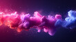  Colorful splash. Liquid and smoke explosion of colors on dark  background,. Abstract pattern. Horizontal banner