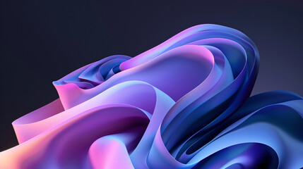 Wall Mural - digital purple and blue fantasy curves abstract graphic poster background