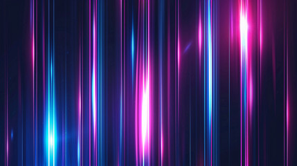 Wall Mural - lights and stripes moving fast on dark background, futuristic technology colorful background