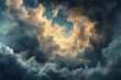 Fantasy cloudy sky with sun and moon