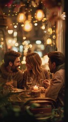 Poster - A group of people sitting at a table together