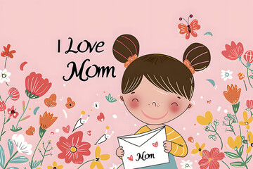 Wall Mural - I Love Mom