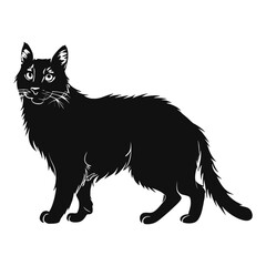 Wall Mural - Domestic Longhair Silhouette