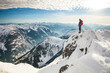 © Cavan Images - Mountain climber standing on snow covered mountain top